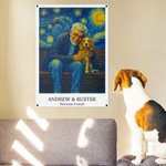 Personalized Starry Sky Oil Painting Effect Photo Canvas Painting with Name and Text Home Decor Birthday Gift for Family Friend Pet Lover