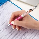 Cartone animato personalizzato Stetoscopio infermiera Multicolore retrattile Glitter penna a sfera con nome Apprezzamento Compleanno Regalo di fine anno per il personale medico