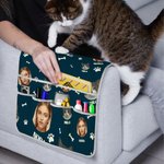 Henkilökohtainen 1-3 kasvot valokuvia Bone tassu sohvan käsinojan säilytyslaukku nimi vuosipäivä Housewarming lahja perheen ystävä