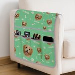 Henkilökohtainen 1-3 kasvot valokuvia Bone tassu sohvan käsinojan säilytyslaukku nimi vuosipäivä Housewarming lahja perheen ystävä