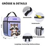 Personalisierte Cartoon Tiere Mehrfarbige Isolierte Lunch Tasche mit Namen Alltag Reisen Zurück zur Schule Geburtstag Geschenk für Jungen Mädchen