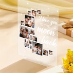 Personalised We Love You To The Moon And Back Acrylic Plaque Ornament with 12 Photos Home Decor Heartwarming Meaningful Gift for Family
