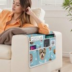 Henkilökohtainen 1-3 kasvot valokuvia Bone tassu sohvan käsinojan säilytyslaukku nimi vuosipäivä Housewarming lahja perheen ystävä