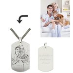 Collar personalizado con foto grabada y texto regalo para el Día del Padre cumpleaños o aniversario para hombres