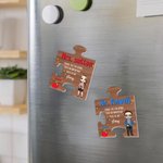 Personalised Apple Puzzle Shape Cartoon Character Fridge Magnet with Text Back to School Birthday Teacher's Day Appreciation Gift for Teachers