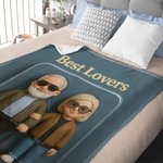 Henkilökohtainen 3D Toy Box Effect Photo Soft Throw Blanket Teksti Home Decor Vuosipäivä Syntymäpäivälahja perheelle Ystäville