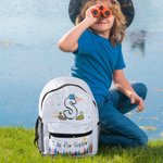 Personalized Pencil Crayon Apple Design Doodle Letter Backpack with Name Initial and Side Pockets Birthday Back to School Gift for Kids Students