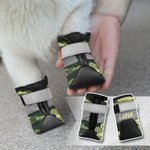 Henkilökohtainen monivärinen Camouflage Design liukastumaton Dog kengät Hot jalkakäytävällä nimi Outdoor tarvikkeet Syntymäpäivälahja koiran omistajille