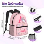 Personalized Cute Bear Fantasy Unicorn Waterproof Large Capacity Child School Backpack with Initial and Name Back to School Birthday Gift for Kids