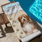 Personalized Pet Photo Quick Dry Oversized Beach Towel with Name Swimming Pool Vacation Essentials Birthday Gift for Pet Lover
