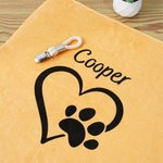 Personalized Multicolor Dog Paw Cleaning Towel with Name and Hanger Soft Super Absorbent Pet Supplies Gift for Pet Lovers Owners