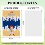 Personalisiertes Sporthandtuch mit Eiscrememuster Cartoon Baseball Charakter Namen Nummer und Karabiner Geschenk für Baseball-Liebhaber
