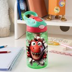 Gepersonaliseerde Leuke Dinosaurus Fantasie Eenhoorn 16 oz Kinder Waterfles met Naam en Siliconen Rietje Verjaardag Terug Naar School Cadeau voor Jongens Meisjes