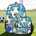 Personlig Fargerik Ballspill Ryggsekk Lunsjveske Penalveske Sett med navn Tilbake til skolegave til studenter