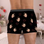 Personalisierte Liebe Sie zum Mond und zurück Gesicht Foto Boxer kurze Jahrestag Flitterwochen Geschenk für ihn Ehemann Boyfriend