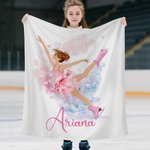 Henkilökohtainen Syntymä Kukka Skate Girl Pehmeä heittää peitto nimi Housewarming syntymäpäivälahja tyttö Skate rakastaja