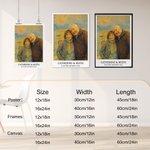 Personalized Impressionist Sunrise Oil-Painting Effect Photo Poster Painting Framed Painting with Name and Text Birthday Gift for Family Friends