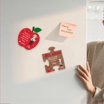 Personalised Apple Puzzle Shape Cartoon Character Fridge Magnet with Text Back to School Birthday Teacher's Day Appreciation Gift for Teachers