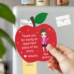Personalised Apple Puzzle Shape Cartoon Character Fridge Magnet with Text Back to School Birthday Teacher's Day Appreciation Gift for Teachers