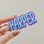 Henkilökohtainen Glitter matkatavaroiden laukku reppu akryyli nimilappu Travel tarvikkeet päivittäiseen käyttöön syntymäpäivälahja Traveler Student