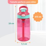 Botella de agua personalizada con inicial y animal de dibujos animados lleva nombre 475 ml vuelta al cole regalo de cumpleaños para niños