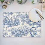 Personlig Retrostil Franskt tryck Toile De Jouy Placemat med namn och initialer Matbordsdekor Bröllop Födelsedagspresent för familj Par