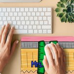 Personalized Pencil Apple Paper Teacher Theme Mouse Pad with Initial and Text Back to School Teacher's Day Appreciation Gift for Teacher