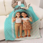 Henkilökohtainen 3D Toy Box Effect Photo Soft Throw Blanket Teksti Home Decor Vuosipäivä Syntymäpäivälahja perheelle Ystäville