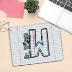 Personalized Pencil Apple Paper Teacher Theme Mouse Pad with Initial and Text Back to School Teacher's Day Appreciation Gift for Teacher