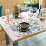 Personlig Retrostil Franskt tryck Toile De Jouy Placemat med namn och initialer Matbordsdekor Bröllop Födelsedagspresent för familj Par