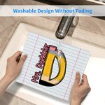 Personalized Pencil Apple Paper Teacher Theme Mouse Pad with Initial and Text Back to School Teacher's Day Appreciation Gift for Teacher