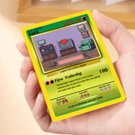 Gepersonaliseerde Foto Klassieke TCG Pokékaart met Tekst en Houten Standaard Vaderdag Verjaardagscadeau voor Papa