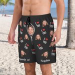 Personalized Property of XX Face Photo Men's Swim Trunks with Name and Mesh Brief Birthday Anniversary Gift for Husband Boyfriend