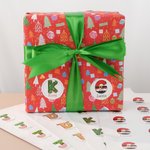 Stick The Magic Spread The Joy  - Personalized Initial Name DIY Labels Stickers Christmas Gift Decoration Party Favors