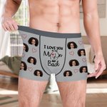 Personalisierte Liebe Sie zum Mond und zurück Gesicht Foto Boxer kurze Jahrestag Flitterwochen Geschenk für ihn Ehemann Boyfriend