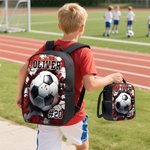 Gepersonaliseerde Voetbal Baseball Ball Sport Rugzak Lunch Tas Pencil Case Set met Naam Travel Daliy Gebruik Terug naar School Gift voor Jongens Meisjes