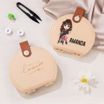 Personalized Cartoon Sewing Character Portable Sewing Kit Set Storage Box with Name Stitching Tools Supplies Birthday Gift for Tailor Sewing Lover