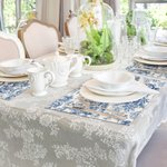 Personlig Retrostil Franskt tryck Toile De Jouy Placemat med namn och initialer Matbordsdekor Bröllop Födelsedagspresent för familj Par