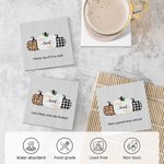Personalized Fall Sweet Fall Pumpkin Square Ceramic Coasters with Text Set of 2 Autumn Home Decor Thanksgiving Party Gift for Friends Family