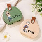 Personalized Cartoon Sewing Character Portable Sewing Kit Set Storage Box with Name Stitching Tools Supplies Birthday Gift for Tailor Sewing Lover