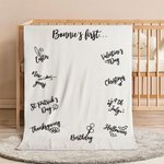 Personalized Baby's First Year of Celebration Holiday Soft Throw Blanket with Name Photo Props Birthday Baby Shower Gift for Newborn