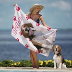 Personalized Pet Photo Quick Dry Oversized Beach Towel with Name Swimming Pool Vacation Essentials Birthday Gift for Pet Lover