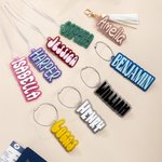 Henkilökohtainen Glitter matkatavaroiden laukku reppu akryyli nimilappu Travel tarvikkeet päivittäiseen käyttöön syntymäpäivälahja Traveler Student