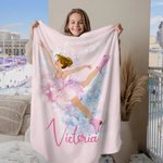 Henkilökohtainen Syntymä Kukka Skate Girl Pehmeä heittää peitto nimi Housewarming syntymäpäivälahja tyttö Skate rakastaja