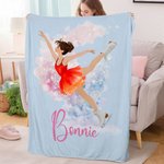 Henkilökohtainen Syntymä Kukka Skate Girl Pehmeä heittää peitto nimi Housewarming syntymäpäivälahja tyttö Skate rakastaja
