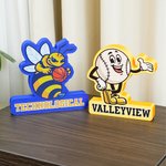 Henkilökohtainen 3D-tulostus maskotti nimi merkki Plaque School Spirit huoneen sisustus Valmistuminen lahja Studentille