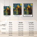 Personalized Starry Sky Oil Painting Effect Photo Canvas Painting with Name and Text Home Decor Birthday Gift for Family Friend Pet Lover
