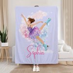 Henkilökohtainen Syntymä Kukka Skate Girl Pehmeä heittää peitto nimi Housewarming syntymäpäivälahja tyttö Skate rakastaja