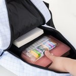 Personalized Pencil Crayon Apple Design Doodle Letter Backpack with Name Initial and Side Pockets Birthday Back to School Gift for Kids Students