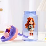Gepersonaliseerde Cartoonfiguur Naam 475 ml Kinderdrinkfles met Rietje en Lekvrije Dop Verjaardag Terug-naar-School Cadeau voor Jongens Meisjes